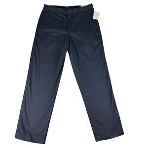 ENRO Pants Men's 35 x 32 Navy Blue Trousers Platinum Straight Leg Non Iron NWT